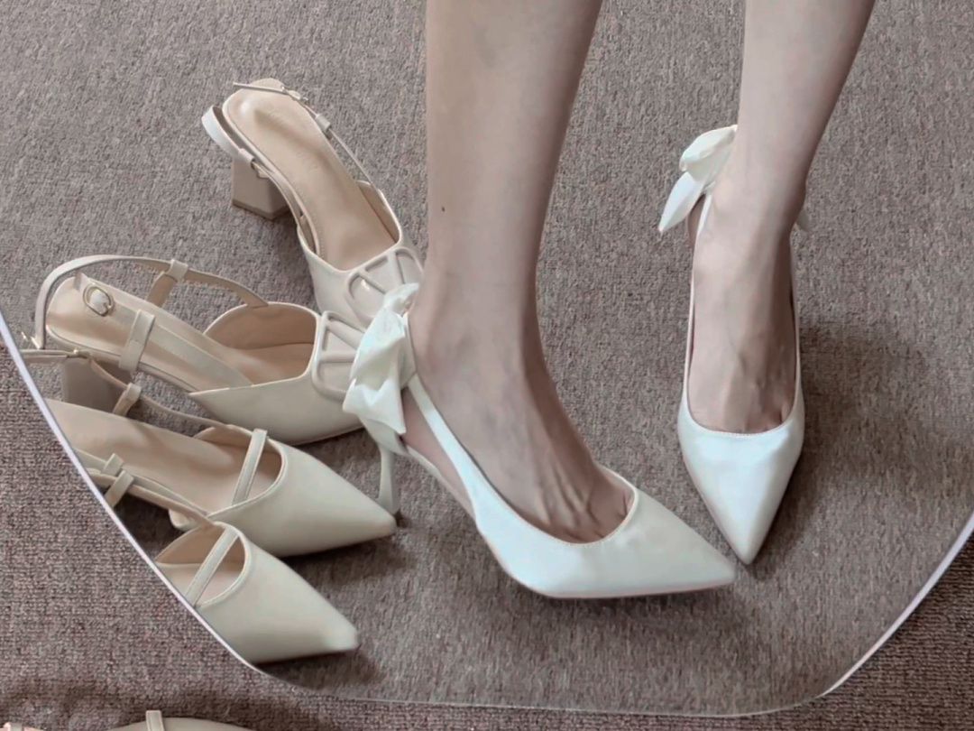高跟 细跟 尖头 低帮 一脚蹬 浅口鞋 皮革  - VALI鞋履AI设计主图