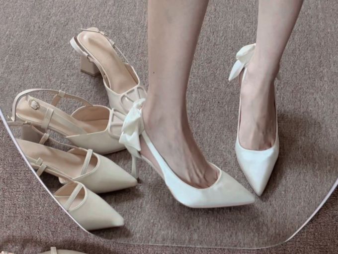 高跟 细跟 尖头 低帮 一脚蹬 浅口鞋 皮革 