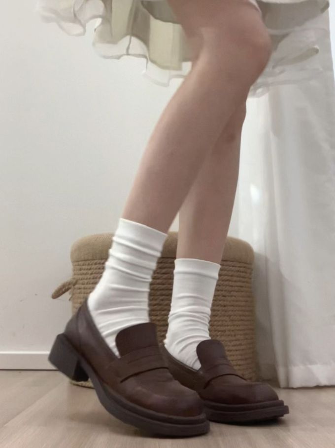 圆头 低帮 深口鞋 皮革 