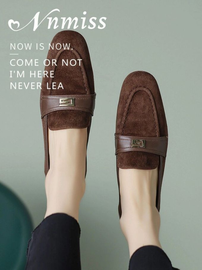 一脚蹬 深口鞋 皮革 