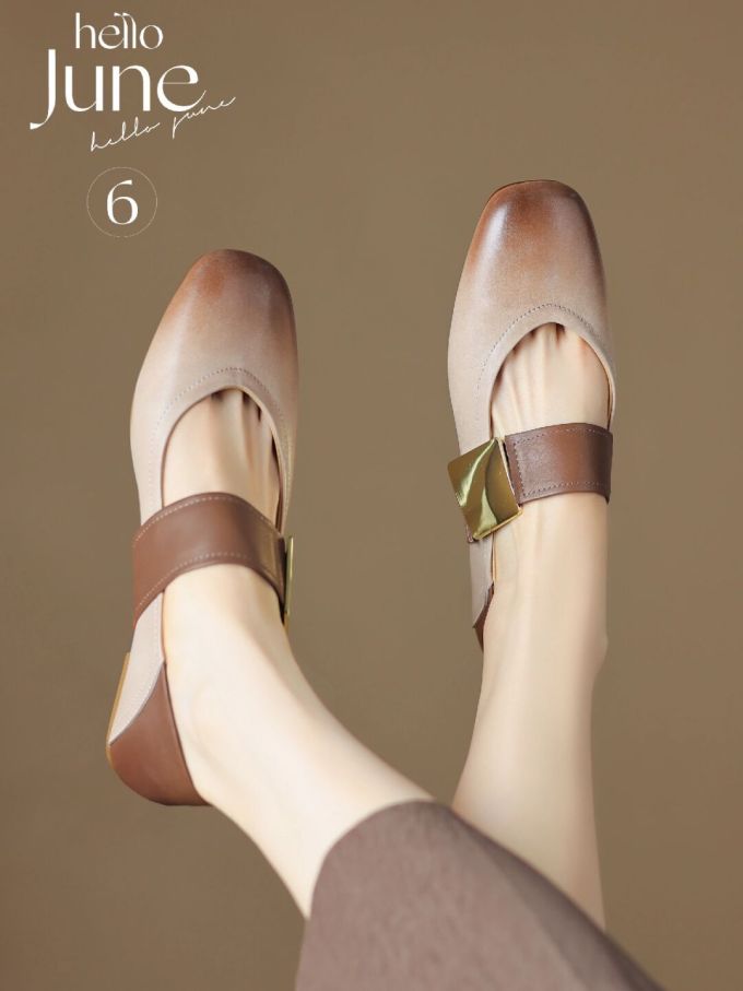 圆头 浅口鞋 皮革 