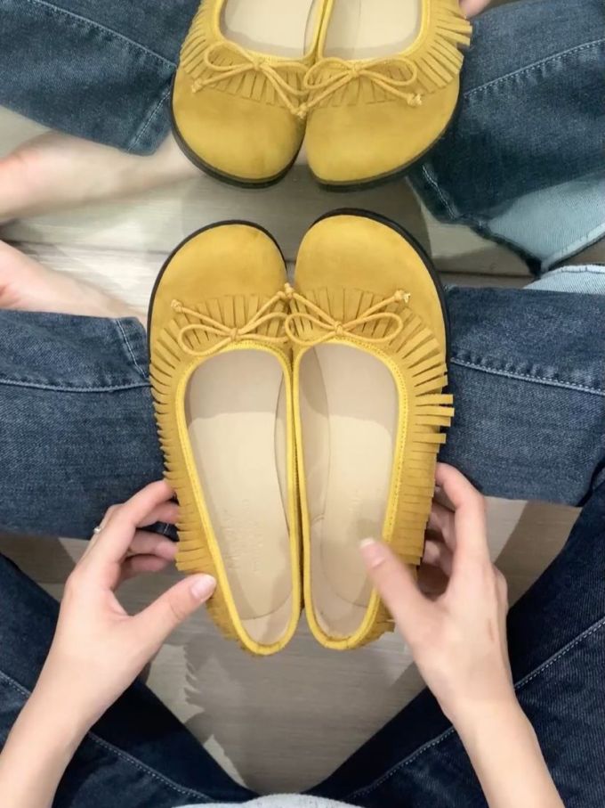 圆头 浅口鞋 皮革 