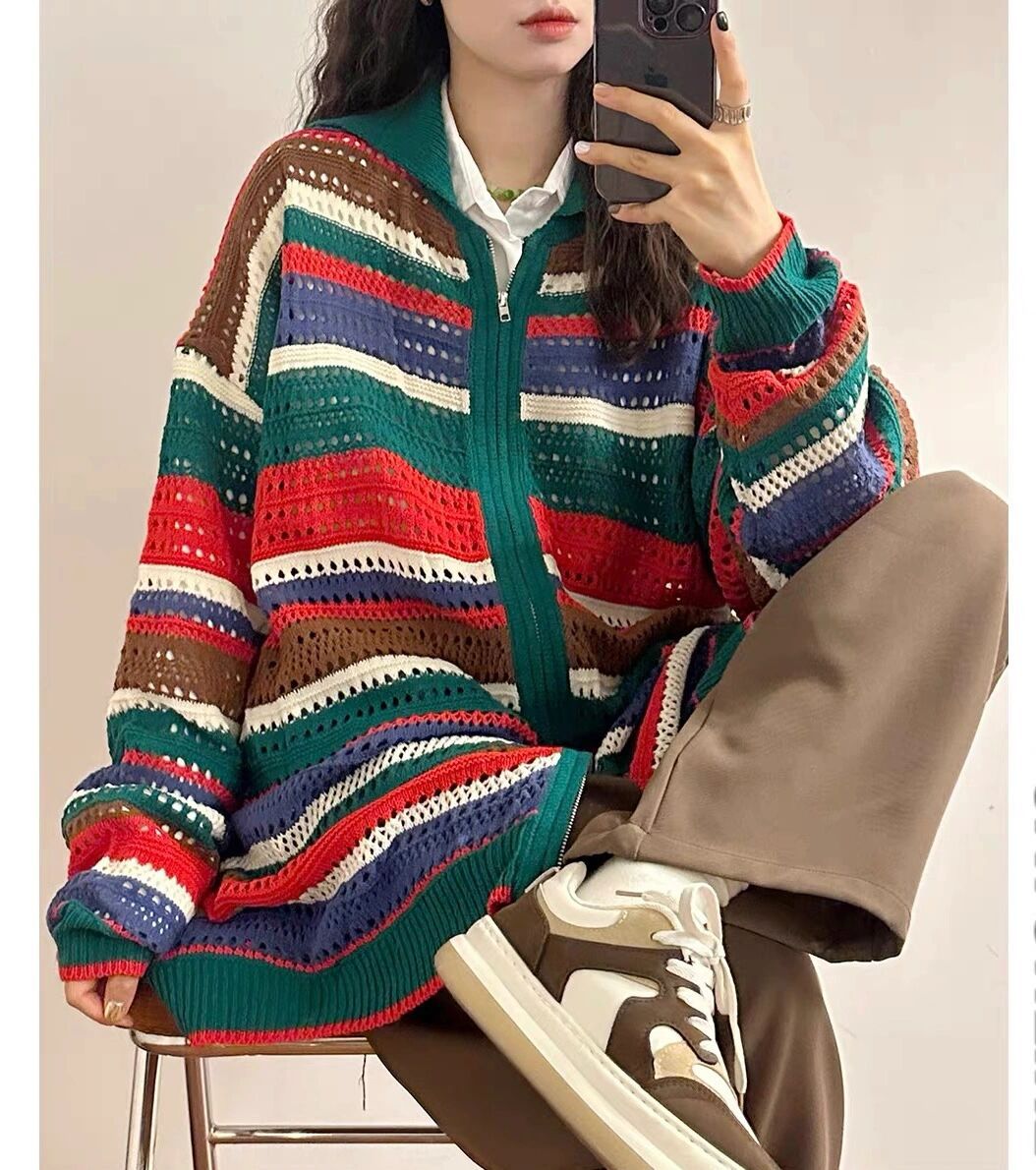 毛纺 条纹/波纹 撞色/渐变 细针 沼泽绿 暗松绿 茜红  - VALI鞋履AI设计主图