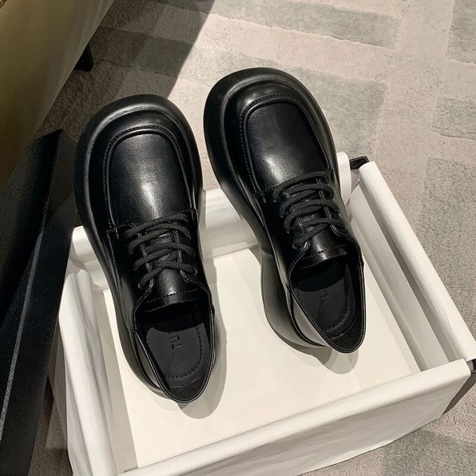 圆头 系带 皮革 