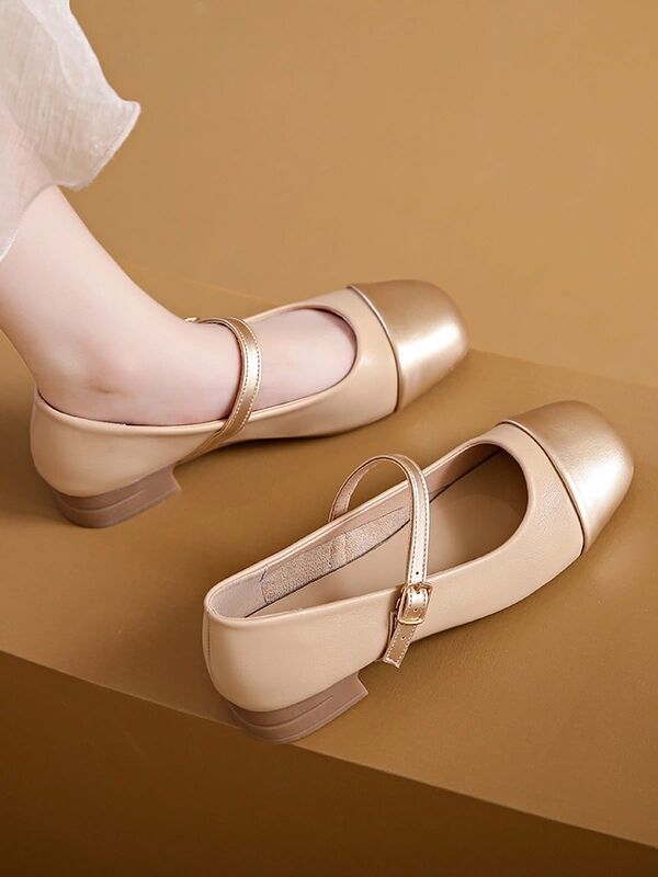 方头 袢扣 浅口鞋 皮革  - VALI鞋履AI设计主图