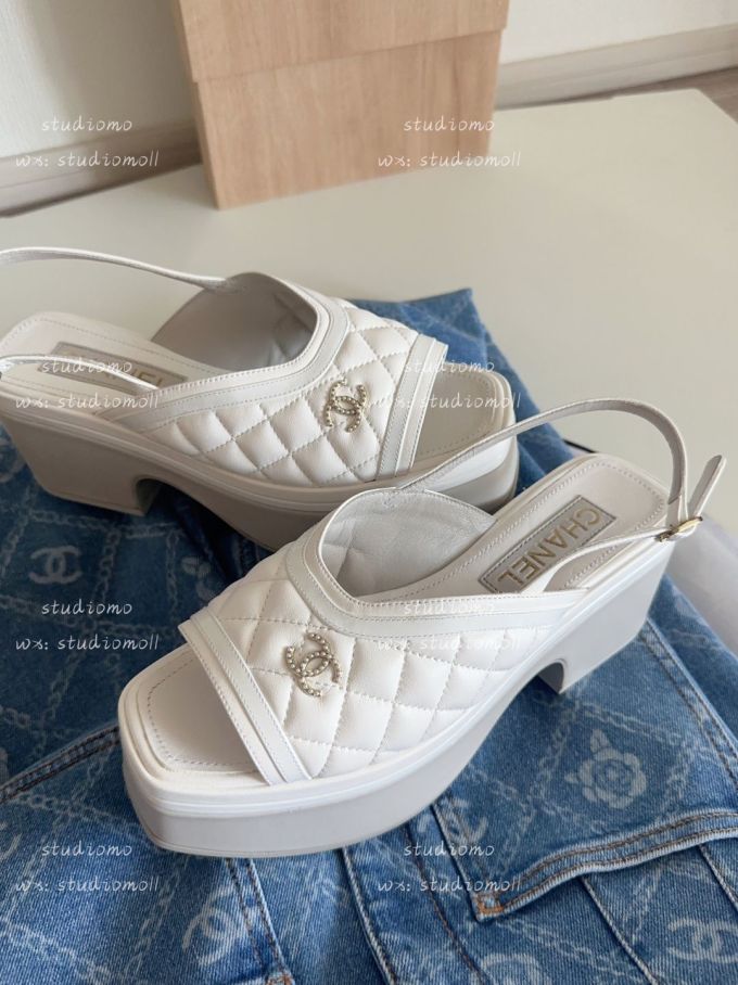 粗跟 无帮 皮革 