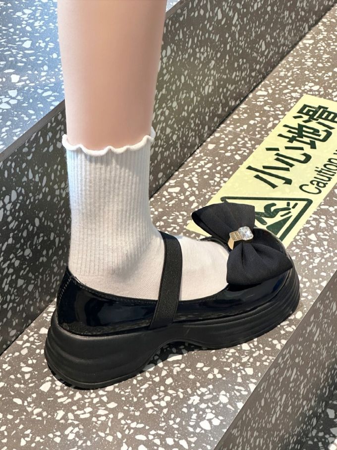 厚底 圆头 插扣 中口鞋 