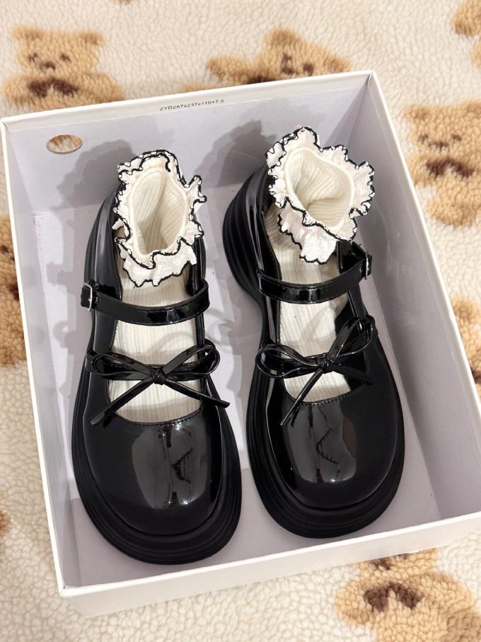 圆头 中口鞋 皮革 