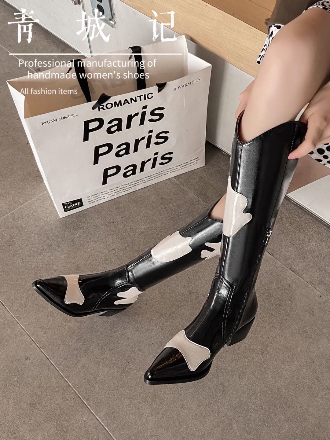 粗跟 尖头 皮革  - VALI鞋履AI设计主图