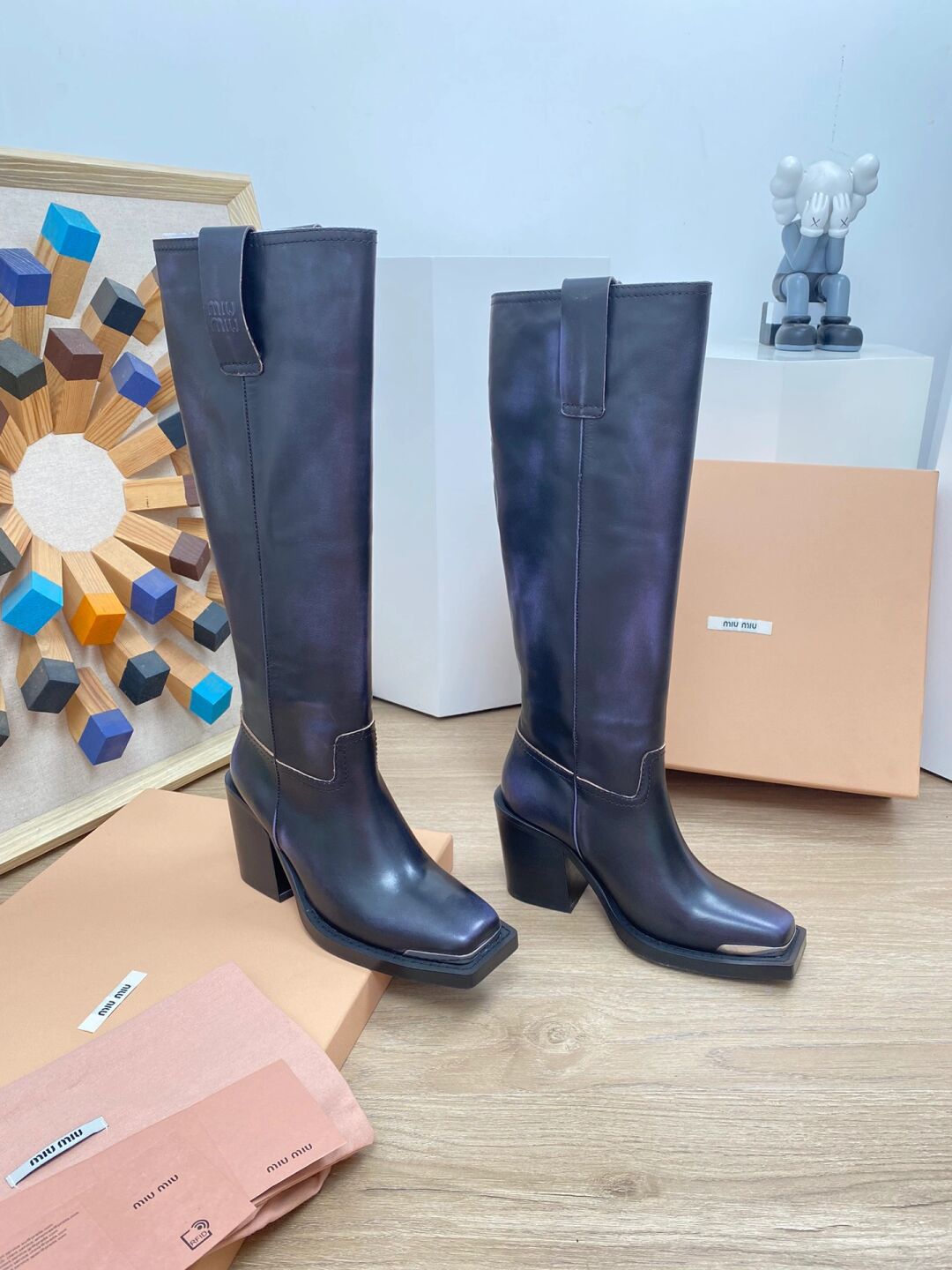 中跟 粗跟 方头 皮革  - VALI鞋履AI设计主图