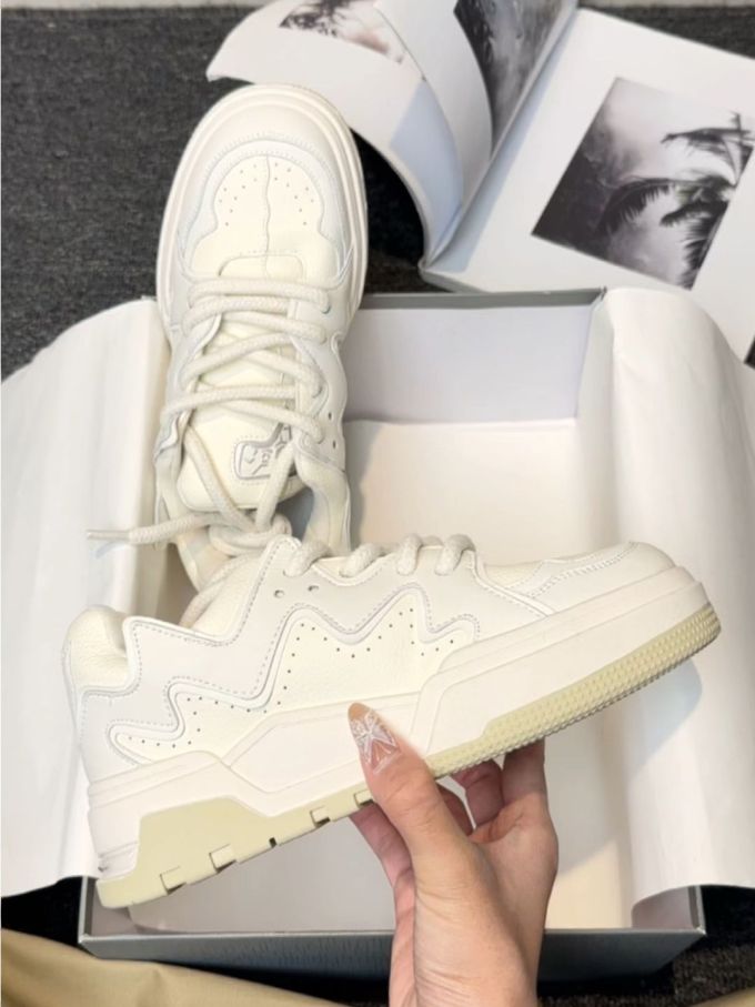 中帮 系带 皮革 