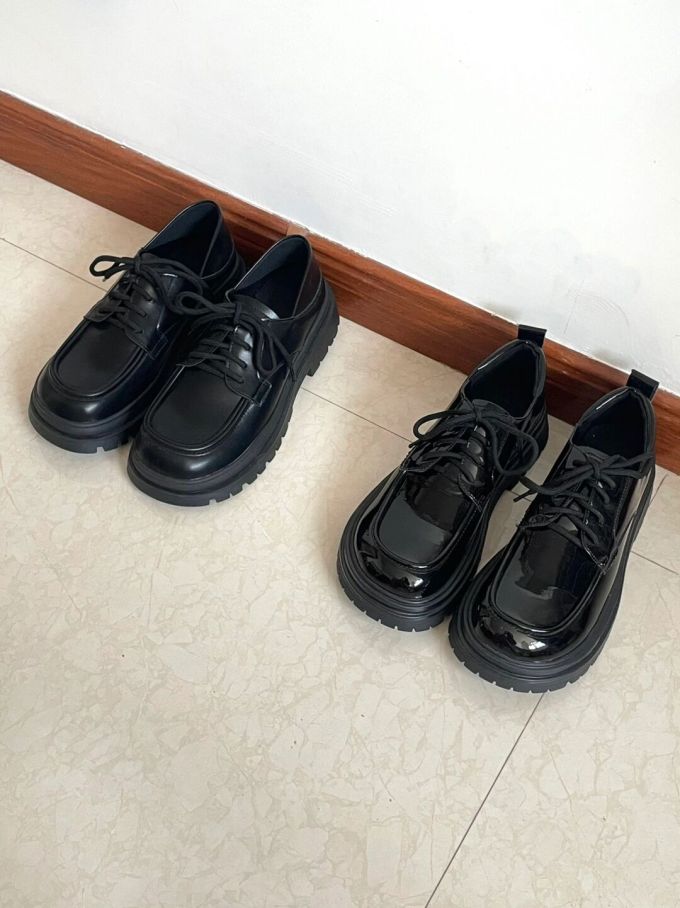 圆头 系带 皮革 