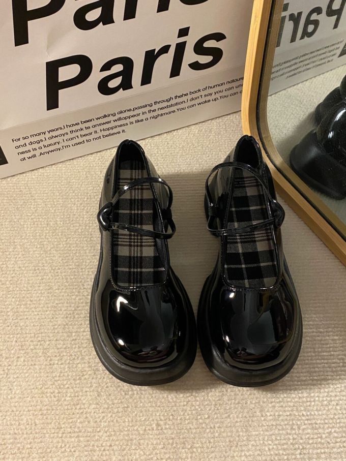 圆头 中口鞋 皮革 