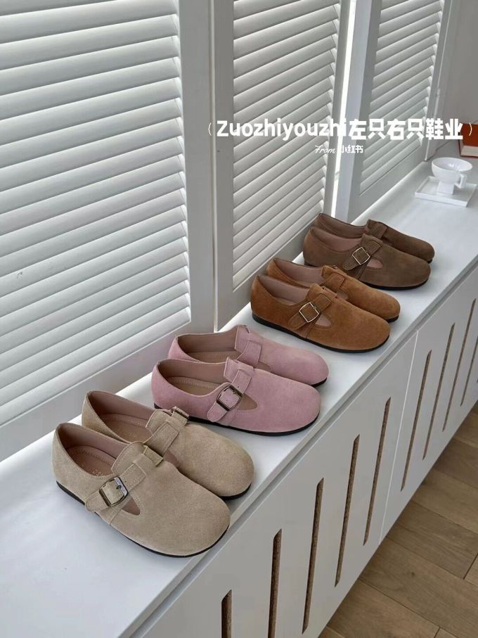 圆头 低帮 袢扣 深口鞋 皮革 