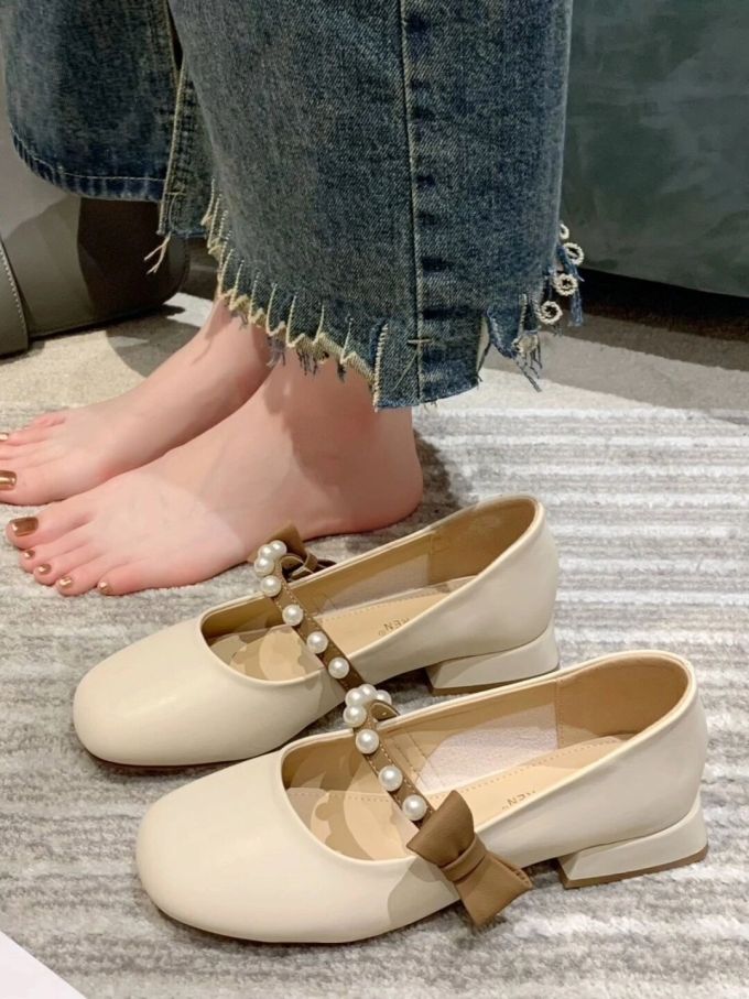 圆头 中口鞋 皮革 