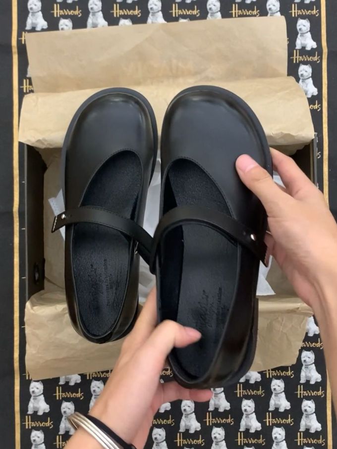 圆头 中口鞋 皮革 
