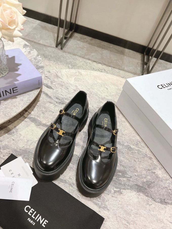 圆头 袢扣 中口鞋 皮革 