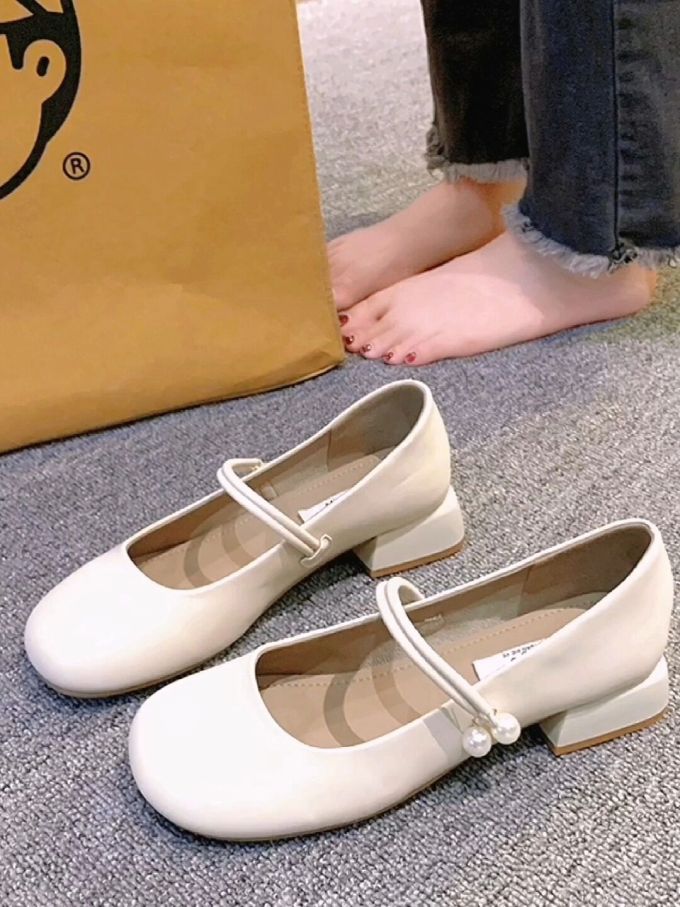 圆头 中口鞋 皮革 