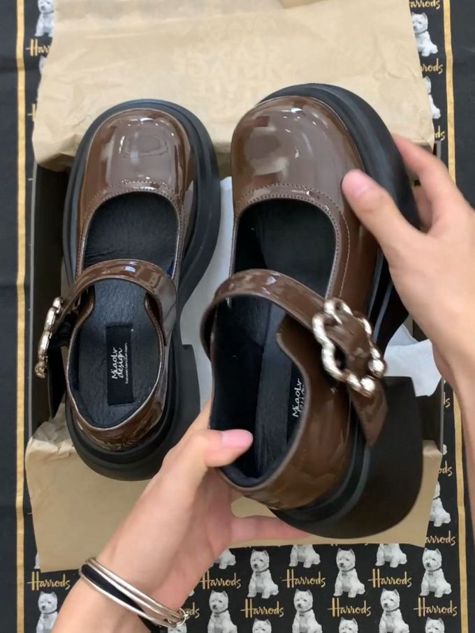圆头 中口鞋 皮革 
