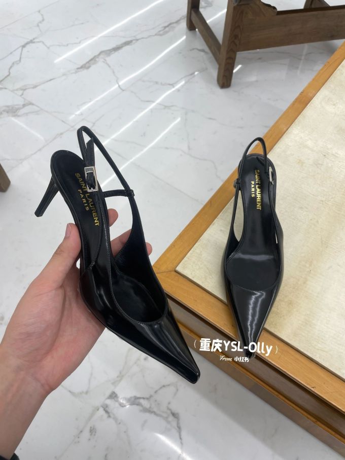 高跟 细跟 无帮 皮革 