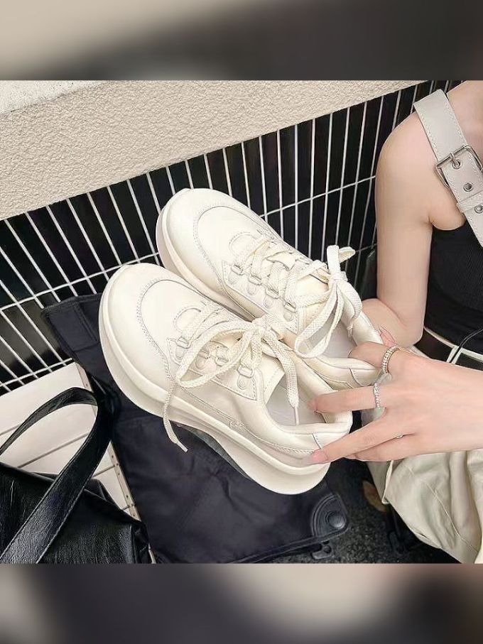 低帮 弹力绳 系带 皮革 