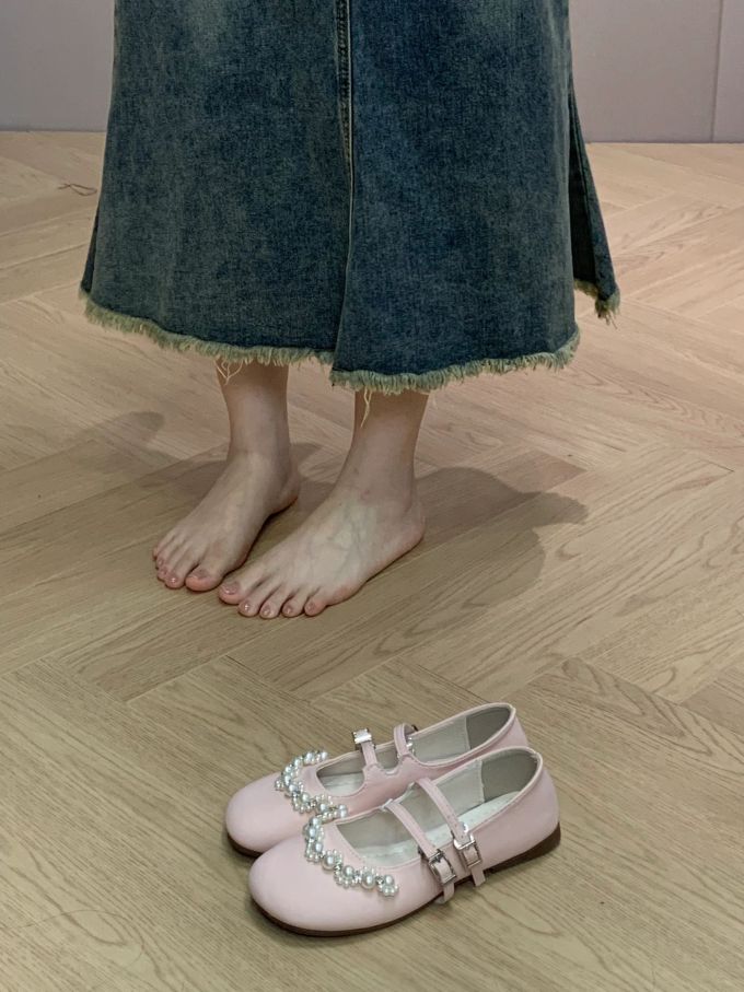 圆头 袢扣 中口鞋 皮革 