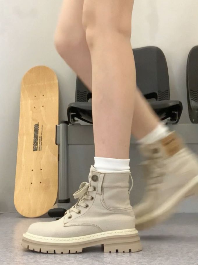 圆头 系带 皮革 