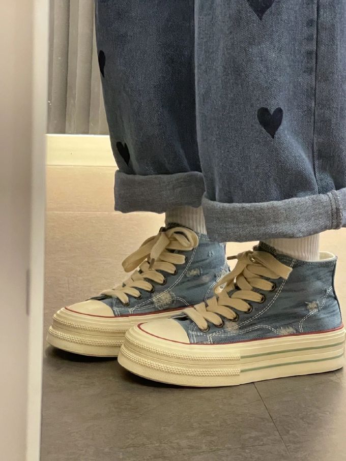 高帮 系带 