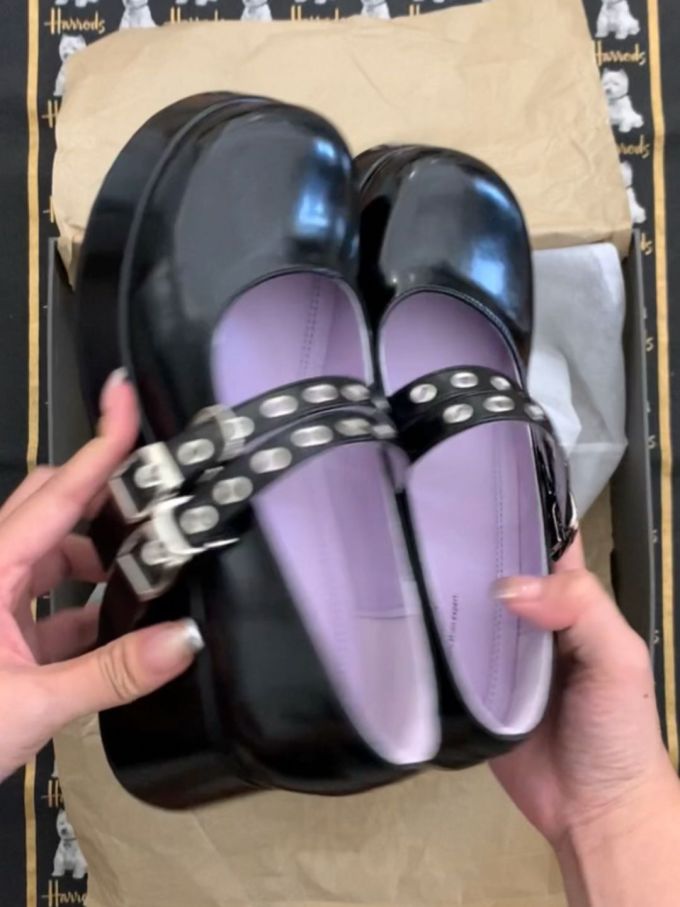 圆头 袢扣 中口鞋 皮革 