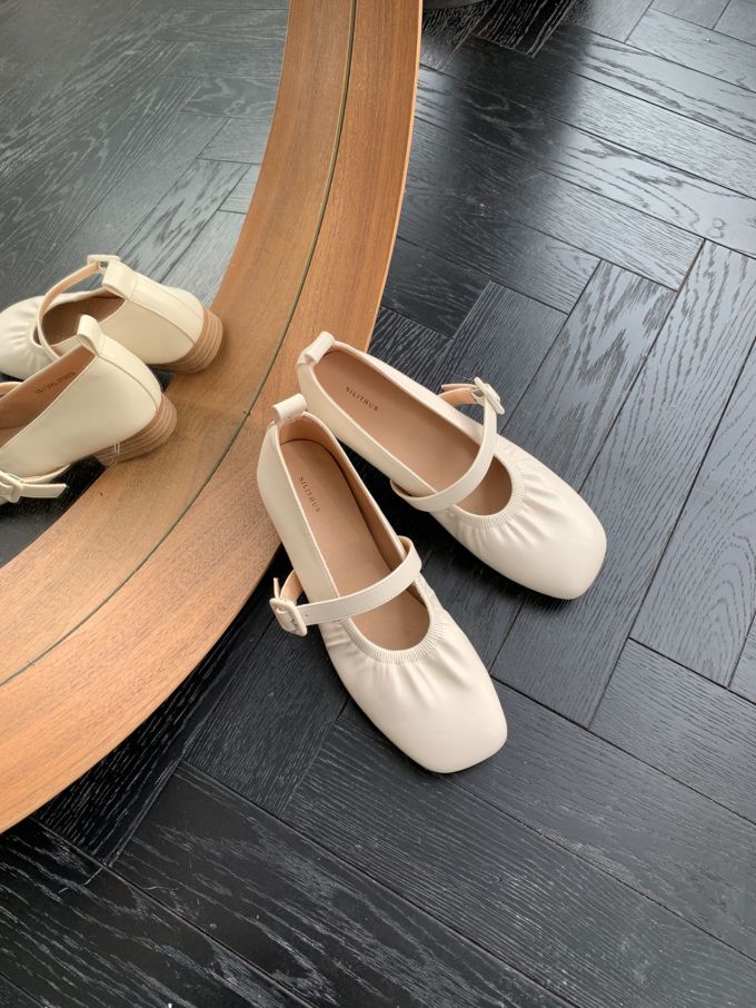方头 中口鞋 皮革 