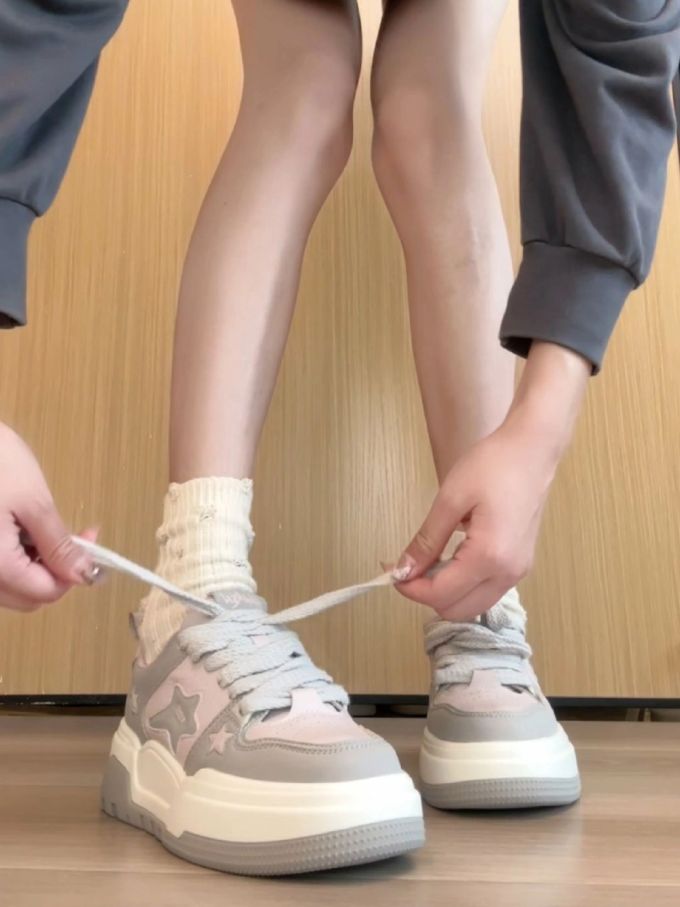 低帮 系带 魔术贴 皮革 