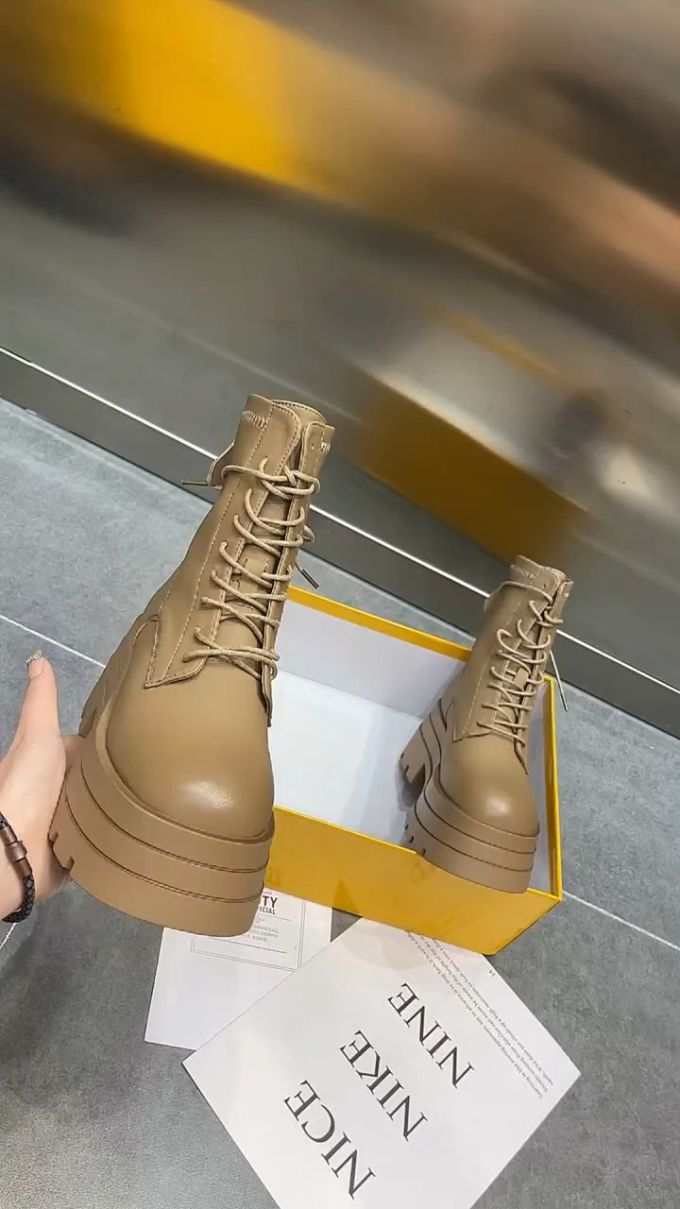圆头 系带 皮革 