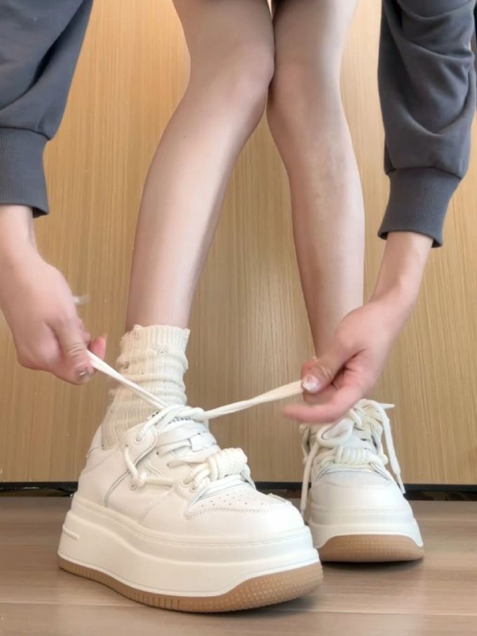 低帮 系带 魔术贴 皮革 