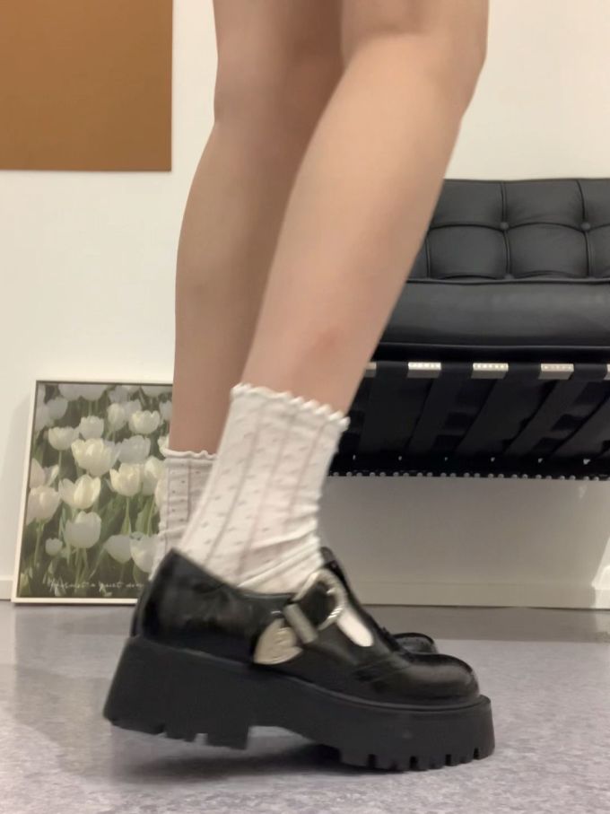 厚底 皮革 