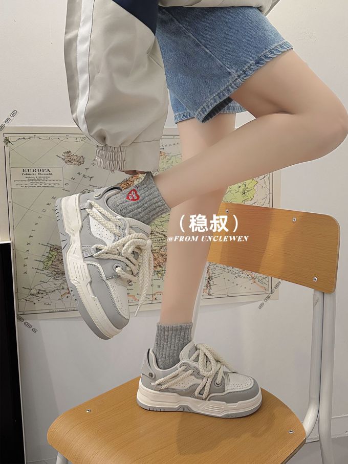 低帮 系带 魔术贴 皮革 
