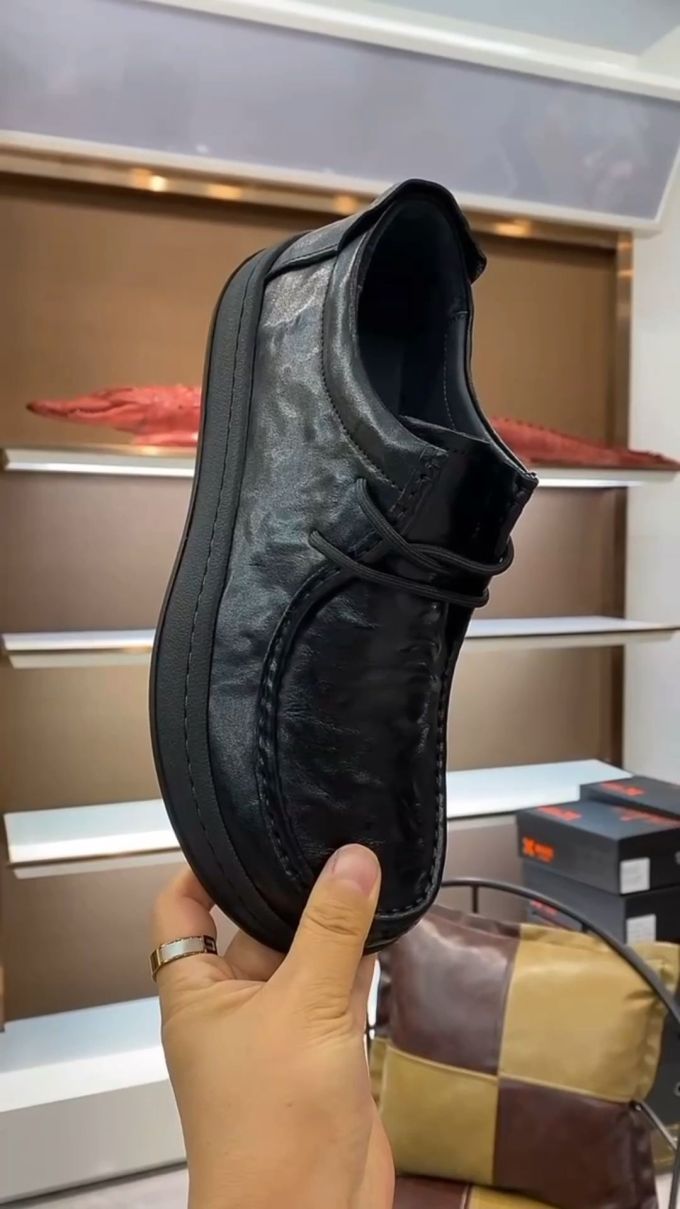 低帮 弹力绳 皮革 
