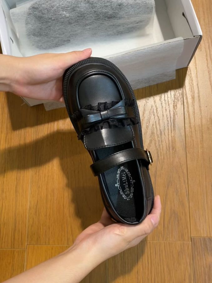 圆头 袢扣 中口鞋 皮革 