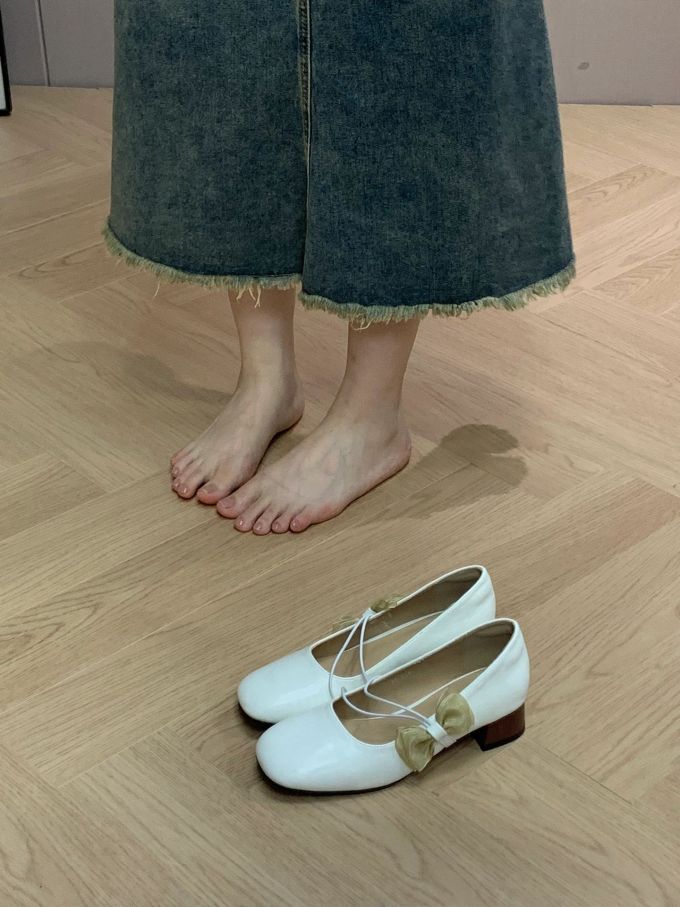 圆头 浅口鞋 皮革 