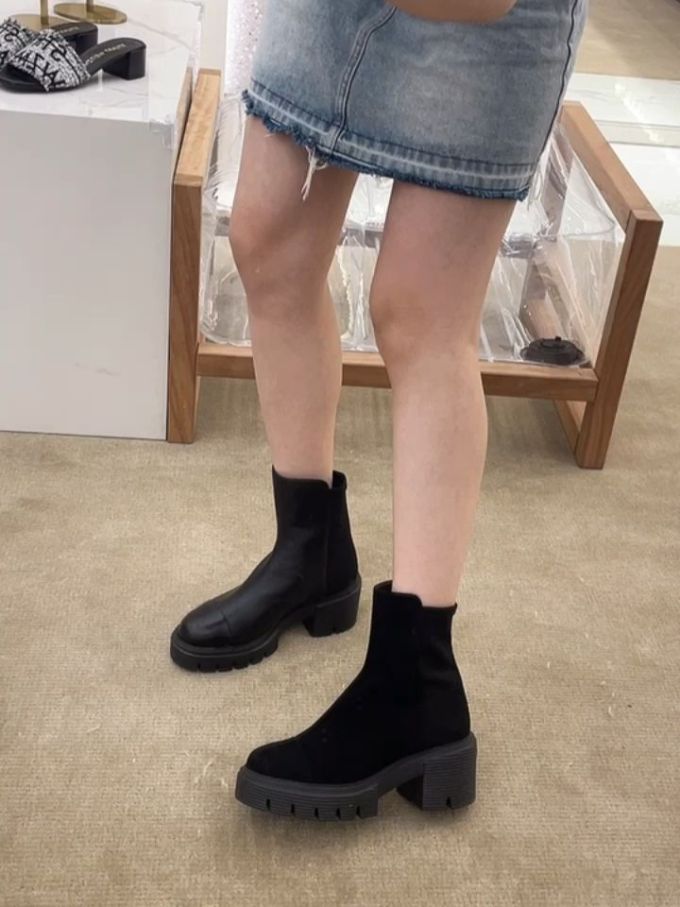 中跟 粗跟 皮革 
