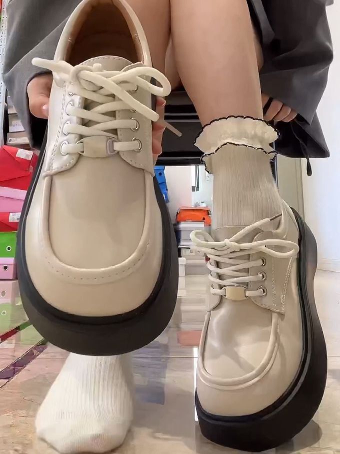 圆头 低帮 皮革 