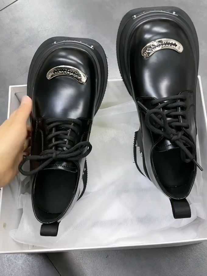 圆头 系带 皮革 