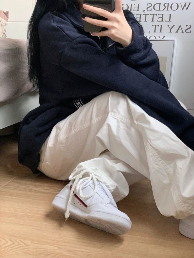 针织面料 连帽领 蓝黑色 