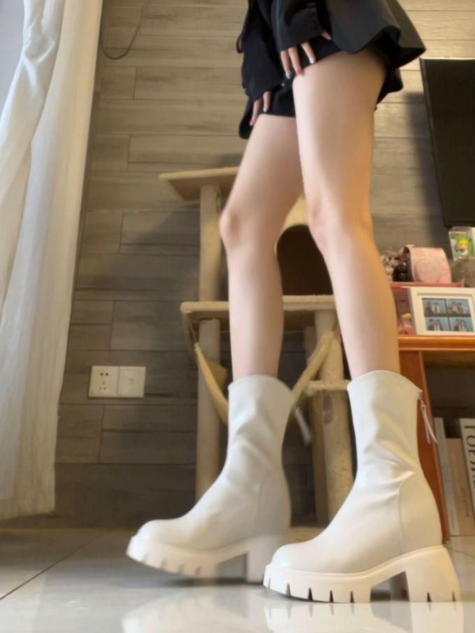 粗跟 皮革 