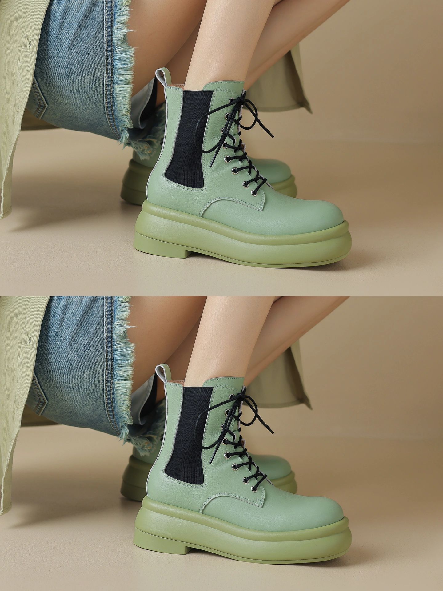 圆头 松紧带 系带 皮革  - VALI鞋履AI设计主图