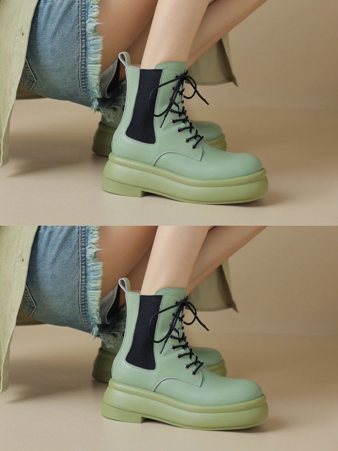 圆头 松紧带 系带 皮革 