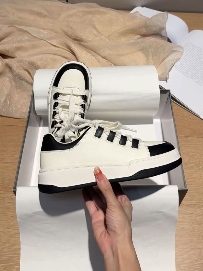 高帮 系带 皮革 