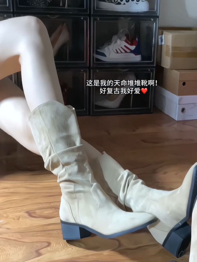 中跟 粗跟 尖头 皮革 