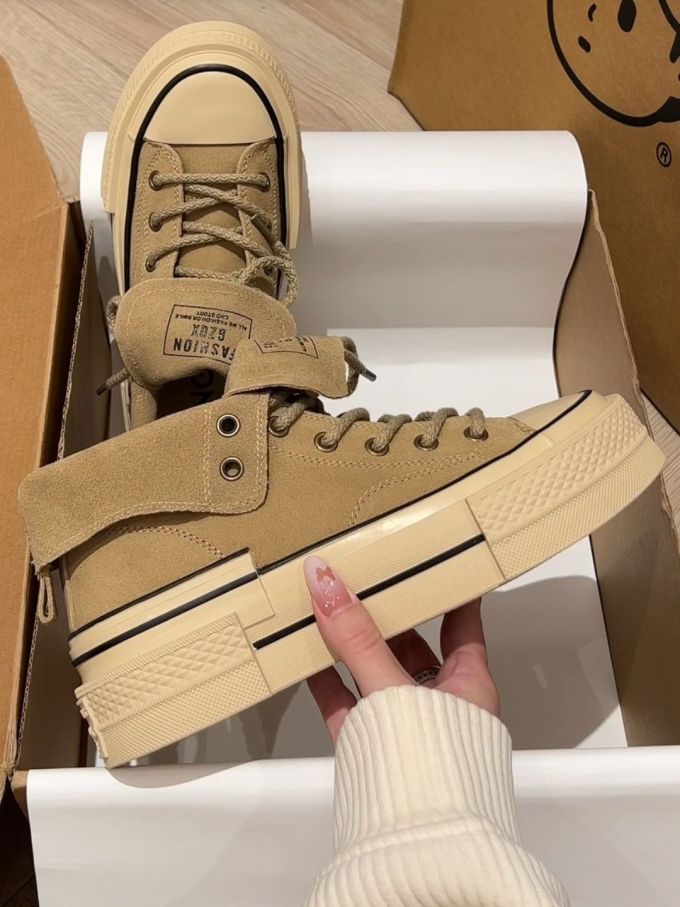 高帮 系带 皮革 