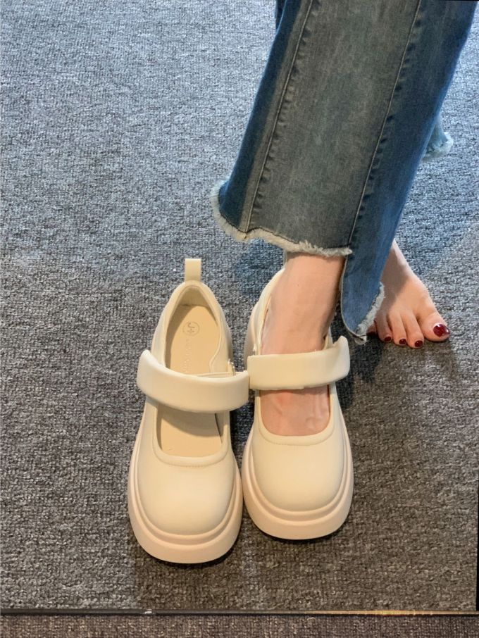 圆头 中口鞋 皮革 