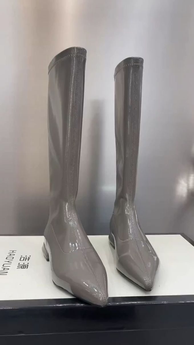 尖头 皮革 拉链 